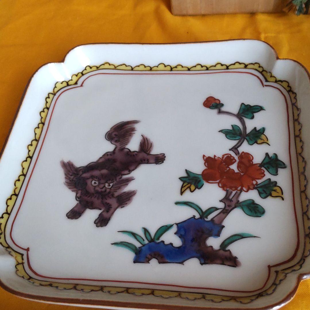 九谷作家宮川哲治造 古九谷風絵変 【銘々皿】【手描き】【古九谷風】【