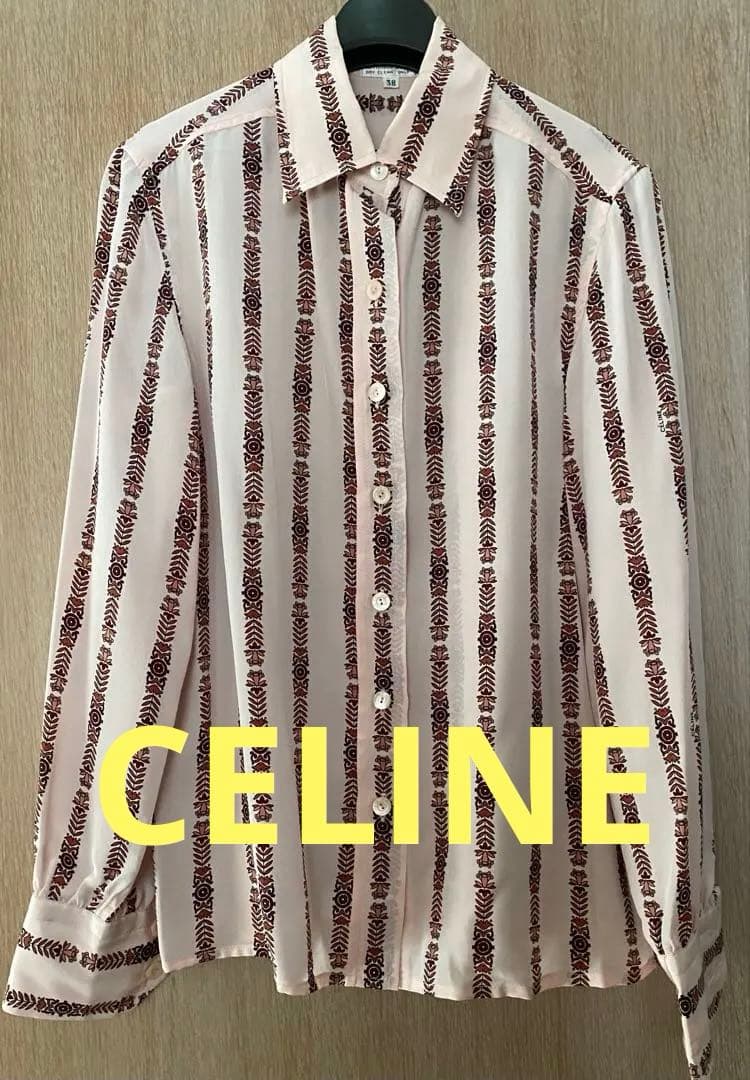 本日限定価格　CELINE セリーヌ　モチーフシャツ　シルク