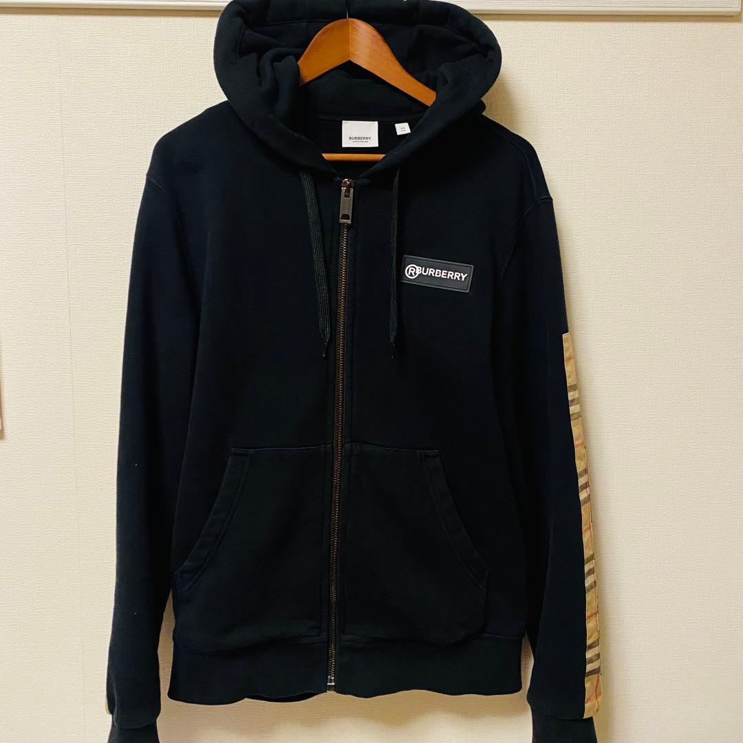 BURBERRY バーバリー ジップアップパーカー 袖ロゴ BURBERRY - バーバリー BURBERRY スウェット パーカー ジップアップ TB