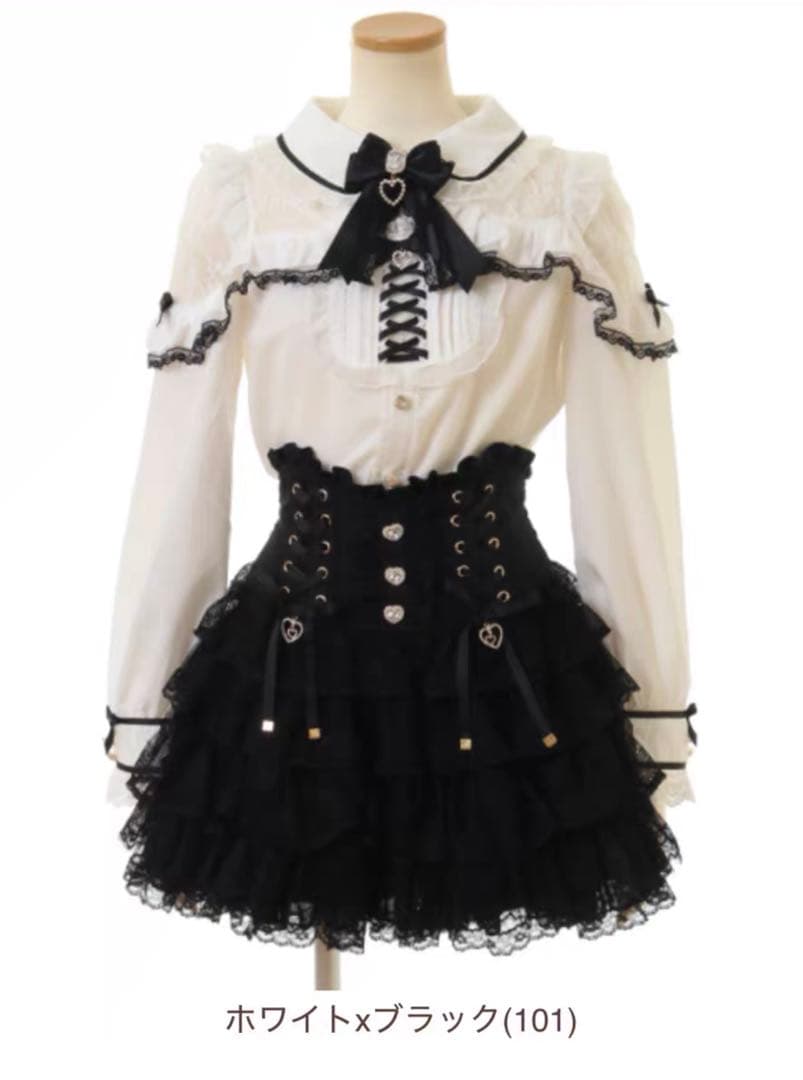 Liz Lisa ホワイト×ブラック シャツ