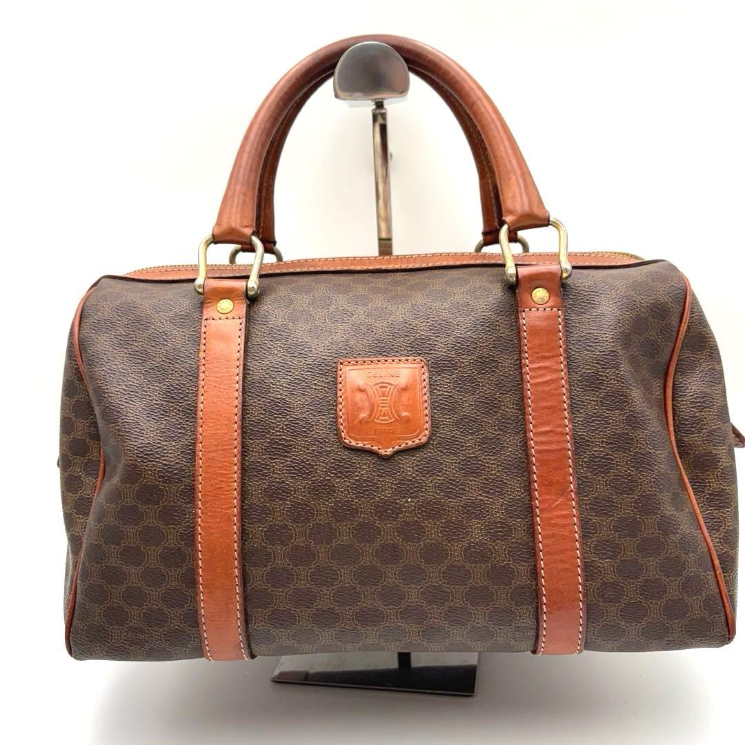 セリーヌ ボストンバッグ マカダム モノグラム トリオンフ レザー PVC 旅行