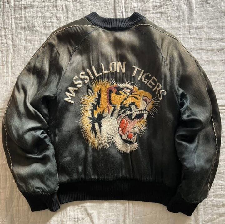 50's スカジャン 顔虎 ガントラ刺繍 スーベニア ビンテージ