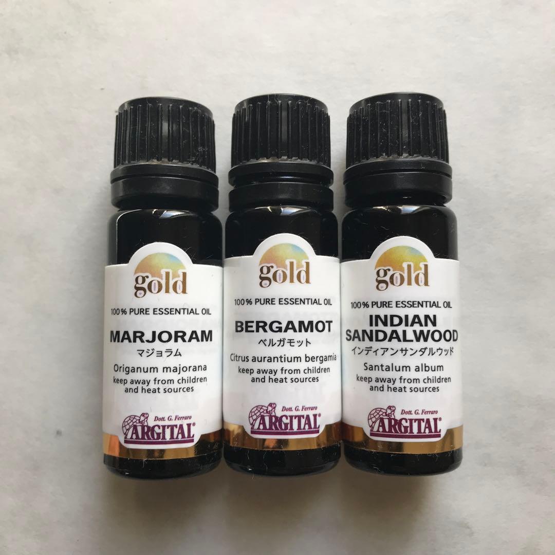 新品☆ARGITALエッセンシャルオイルマジョラム ベルガモット サンダルウッド