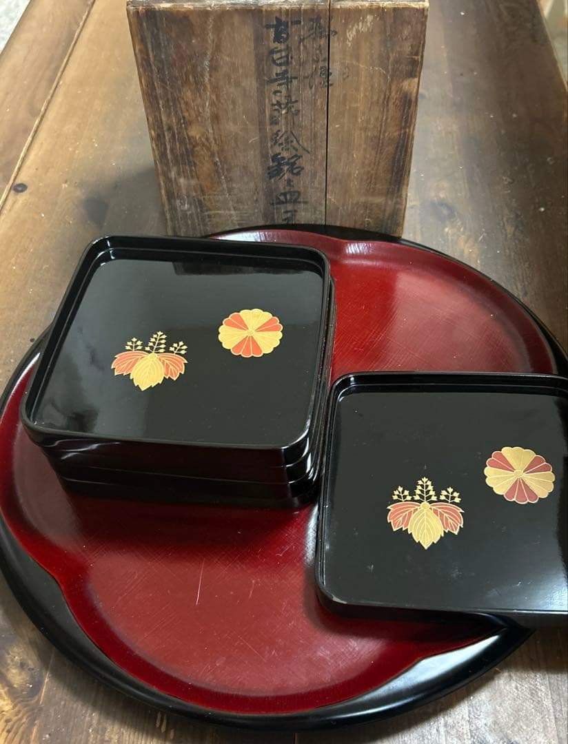 輪島塗 高台寺蒔絵銘々皿 小森克己 日展 特選 骨董品 美術品 伝統