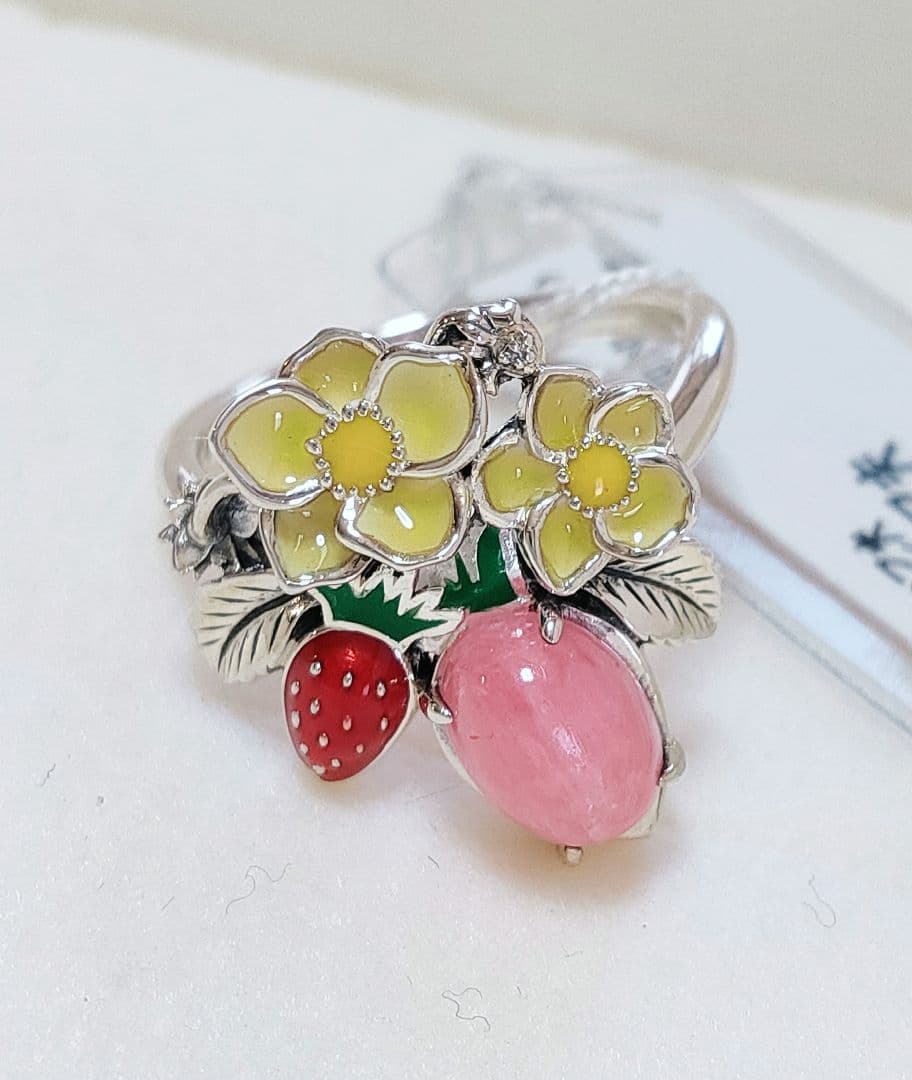 苺 未使用品 碌山 インカローズ シルバー リング