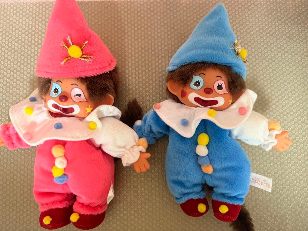 モンチッチ￼ピエロ￼ 2体セット ピエロモンチッチ 2点セット 蛍光黄緑お洋服 男の子ピエロモンチッチ