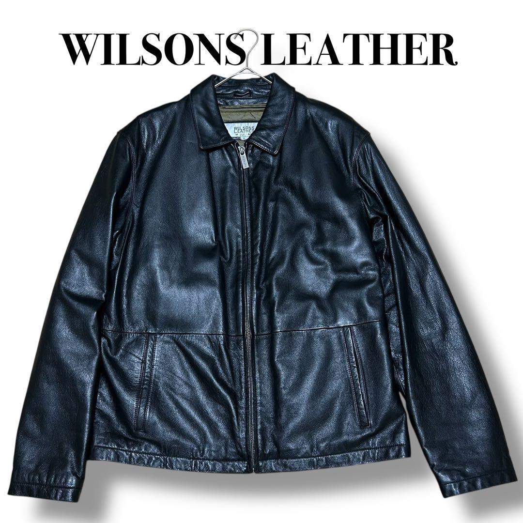 WILSONS LEATHER 本革 カーコート シボ革 海外Lサイズ