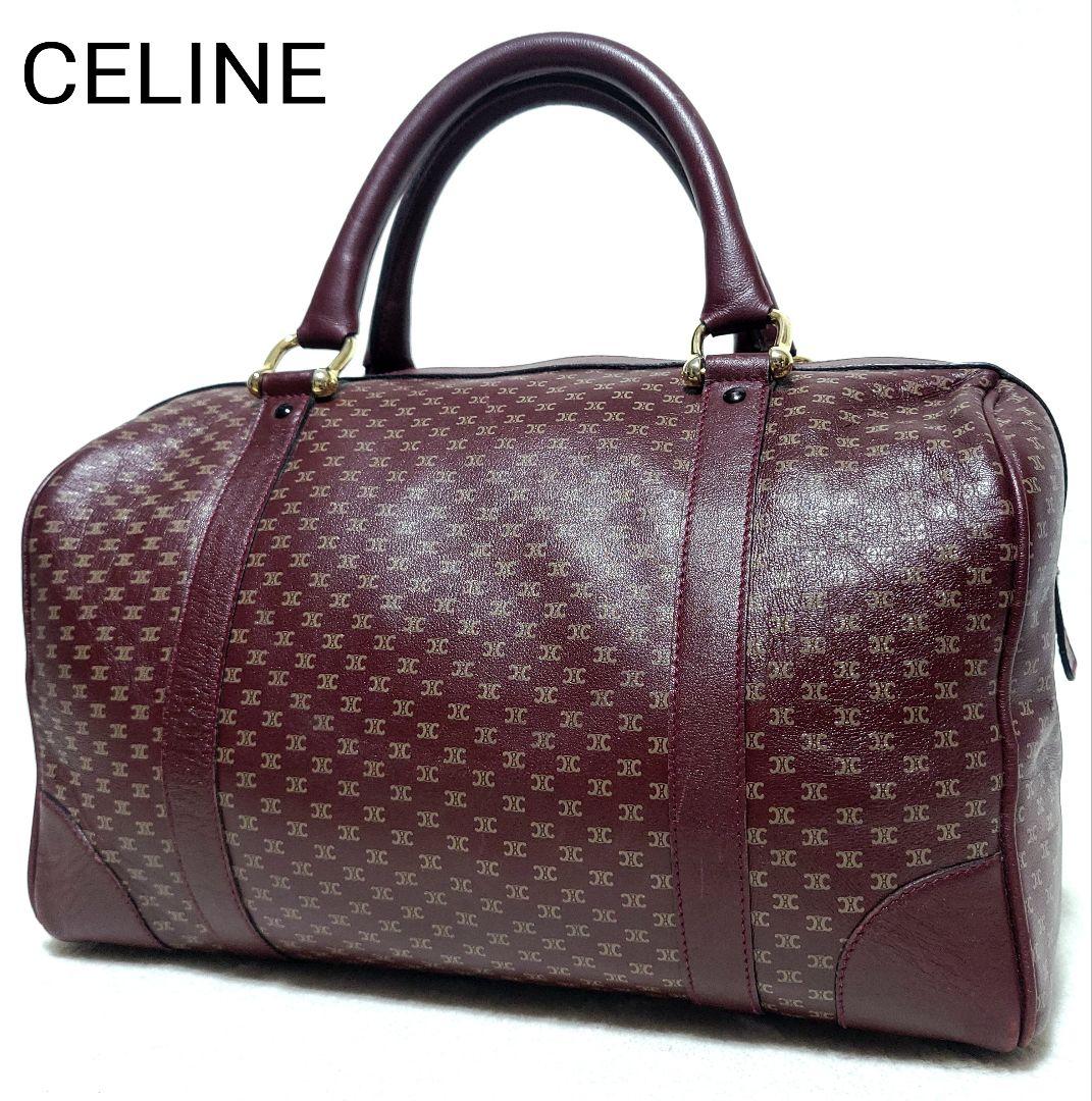 CELINE　ボストンバッグ 旅行 マカダム柄 総柄 レザー ディフュージョン