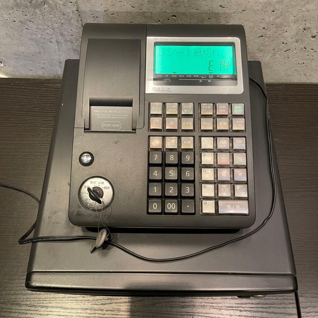 《動作確認、初期化済》CASIO/カシオ　レジスタ　TE-300 ブラック