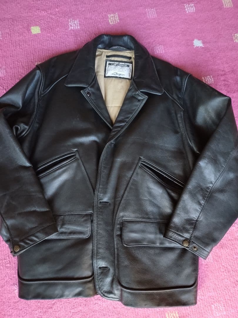 CHEVIGNON シェビニオン 革ジャン レザージャケット 黒 М U美品丈短