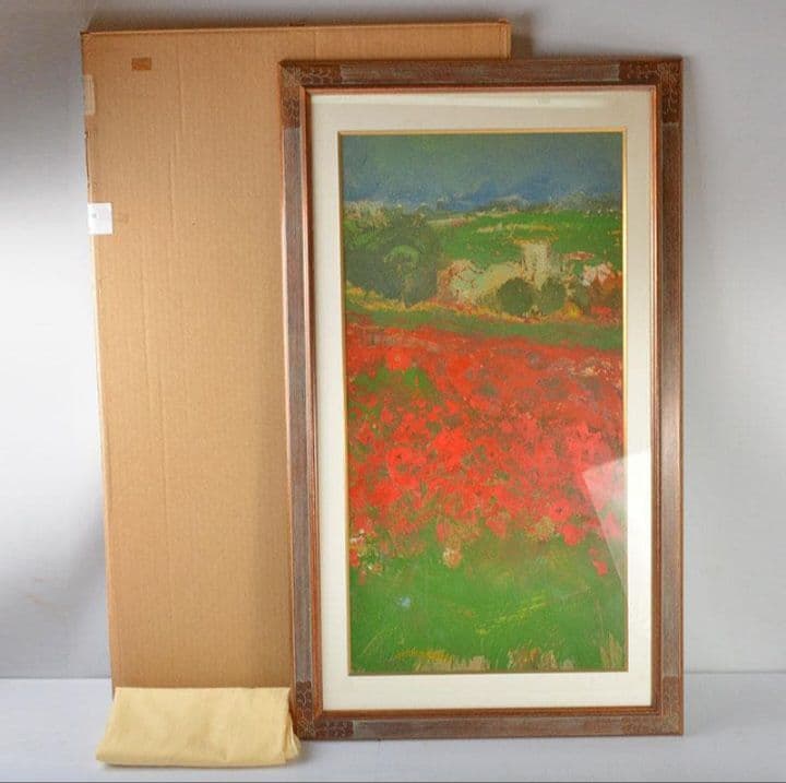 山下純司　「芥子の花咲く頃」　油彩　約40cm × 約77cm　長崎県美術館所蔵 山下純司 「芥子の花咲く頃」 油彩 約40cm × 約77cm 長崎県美術館所蔵