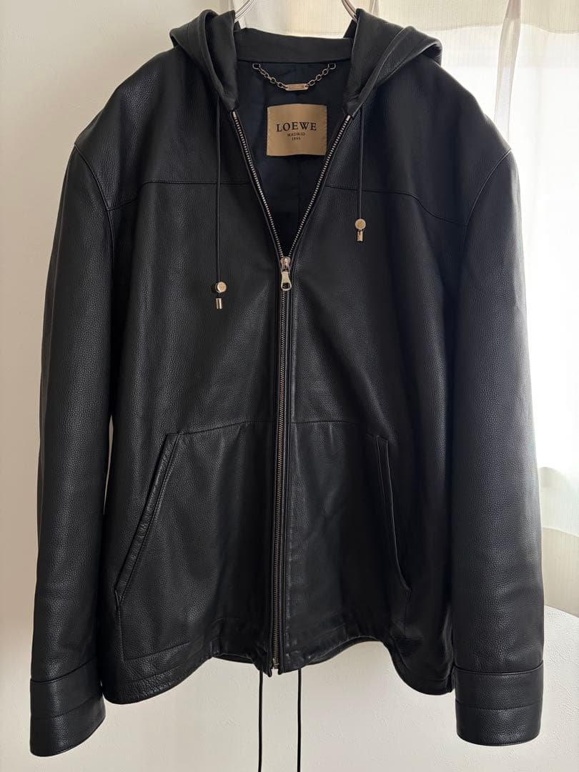 ジャケット・アウター LOEWE hooded calfskin leather jacket 52