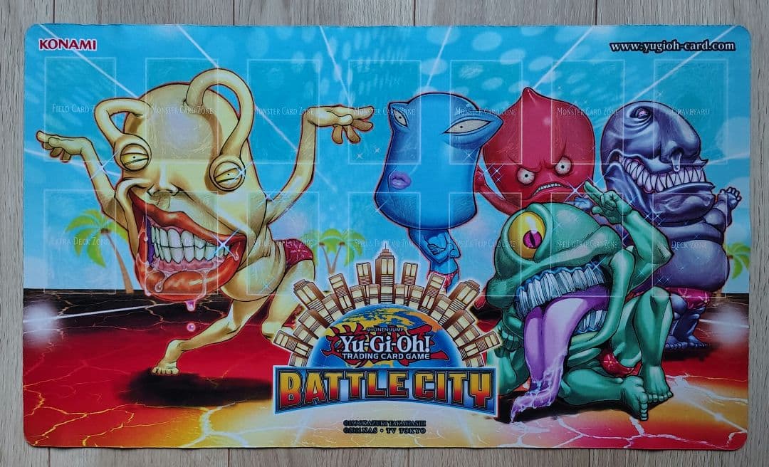 遊戯王 公式 プレイマット おジャマトリオ バトルシティ 開封済