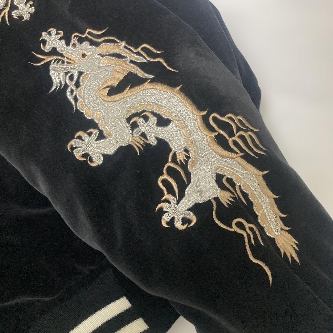 JAKE ジェイク 横須賀 スカジャン 別珍 和柄 龍 シルバー ブラック