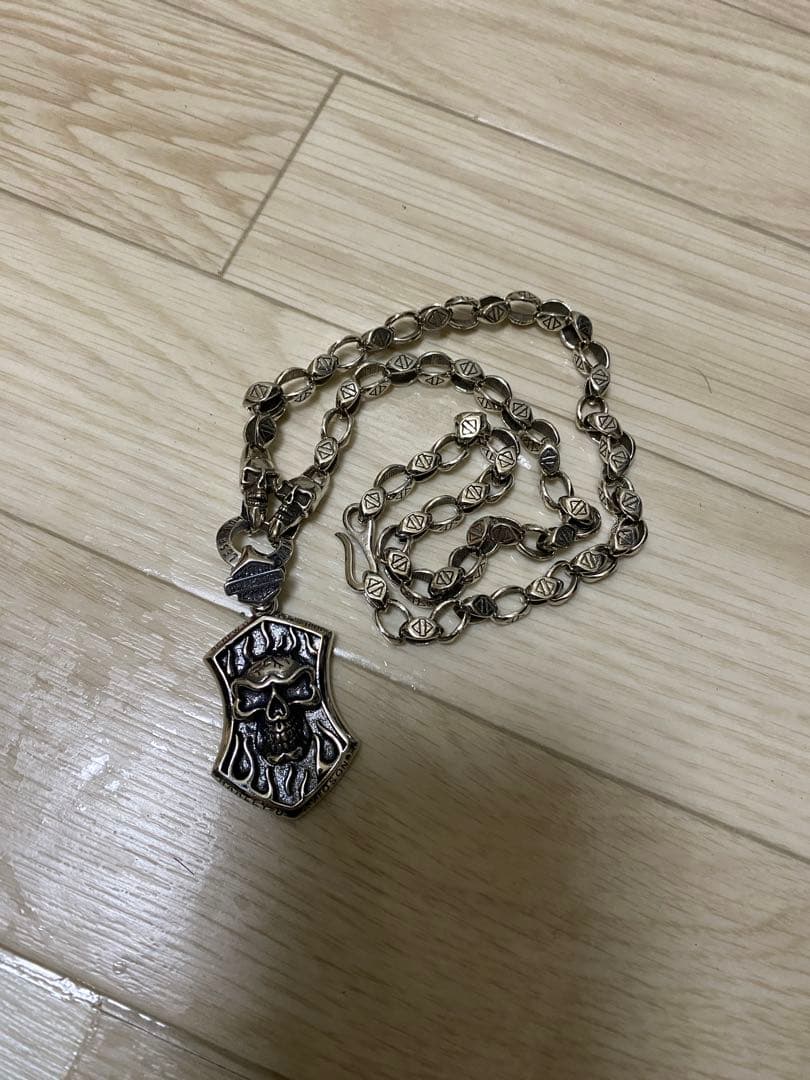 シルバーアクセサリー　ネックレス　ドクロ