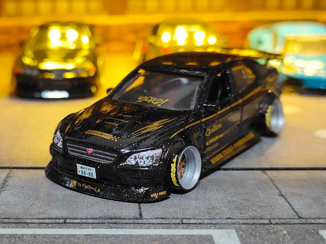 ホットウィールカスタム トヨタ アルテッツァ フルエアロ ドリ車深リムトミカ改造 ホットウィールカスタム トヨタ アルテッツァ フルエアロ ドリ車深