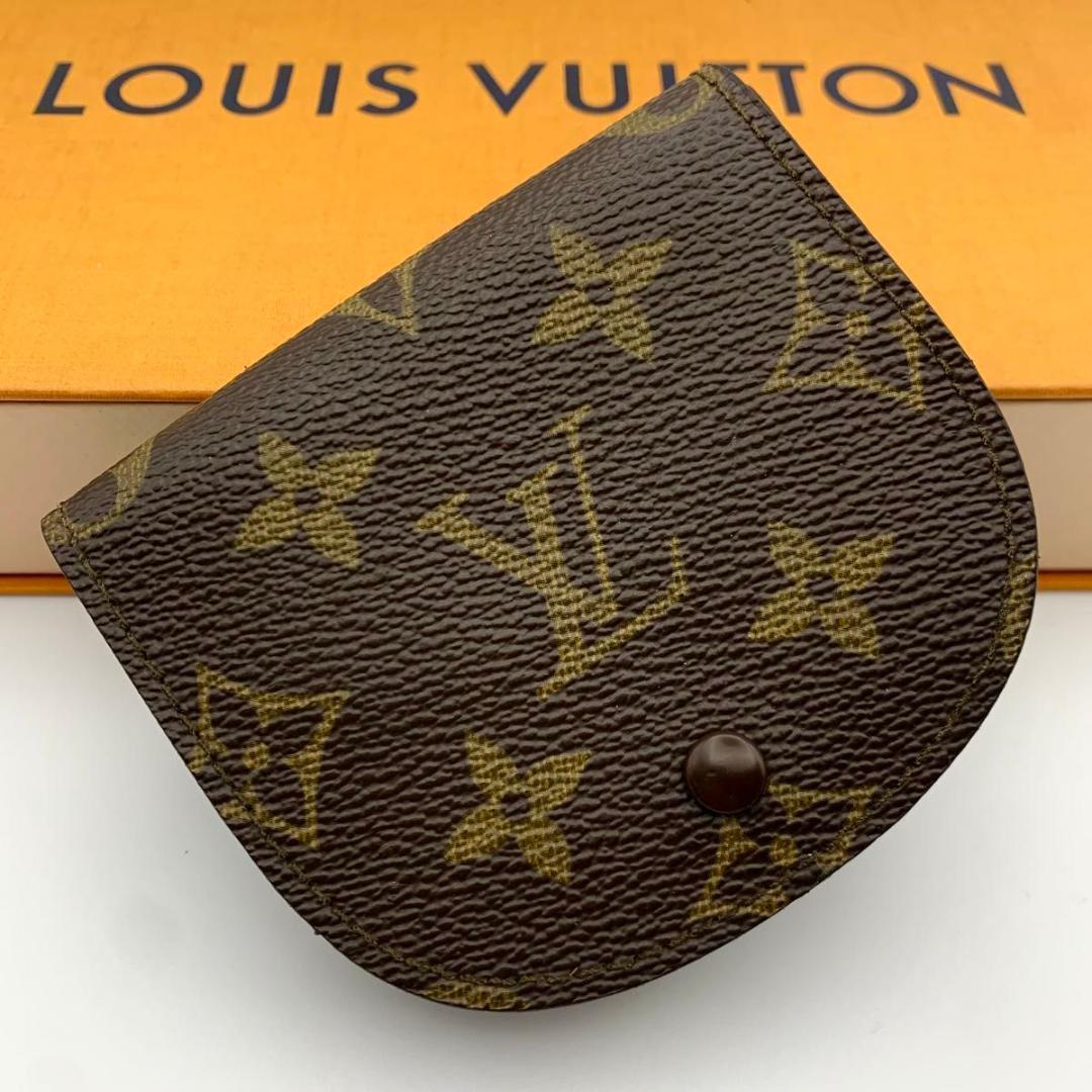 鑑定済み ルイヴィトン ポルトモネ グゼ ケース 財布 コンパクト 茶