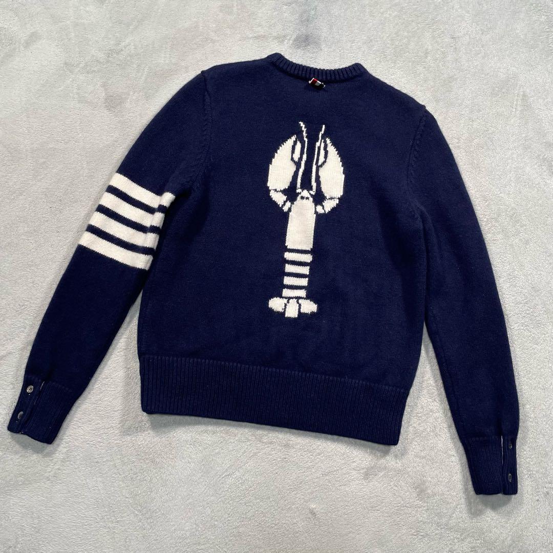 トムブラウン　4bar クルーネックニット　ロブスター　ネイビー　1