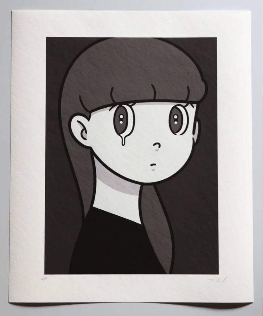 版画 YUYA HASHIZUME monochrome eyewater print