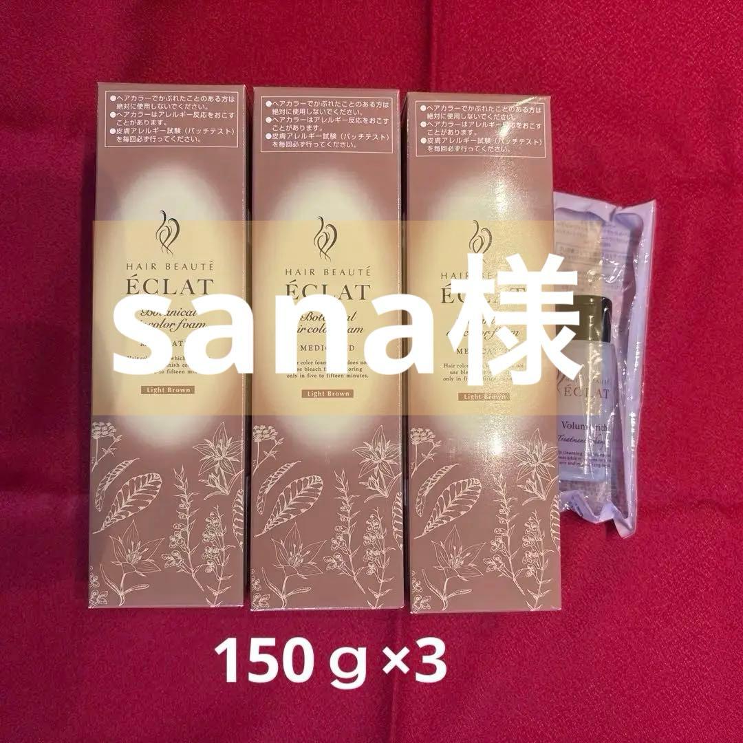 【新品】エクラ エアカラーフォーム 白髪染め 150g × 3本 おまけ付き