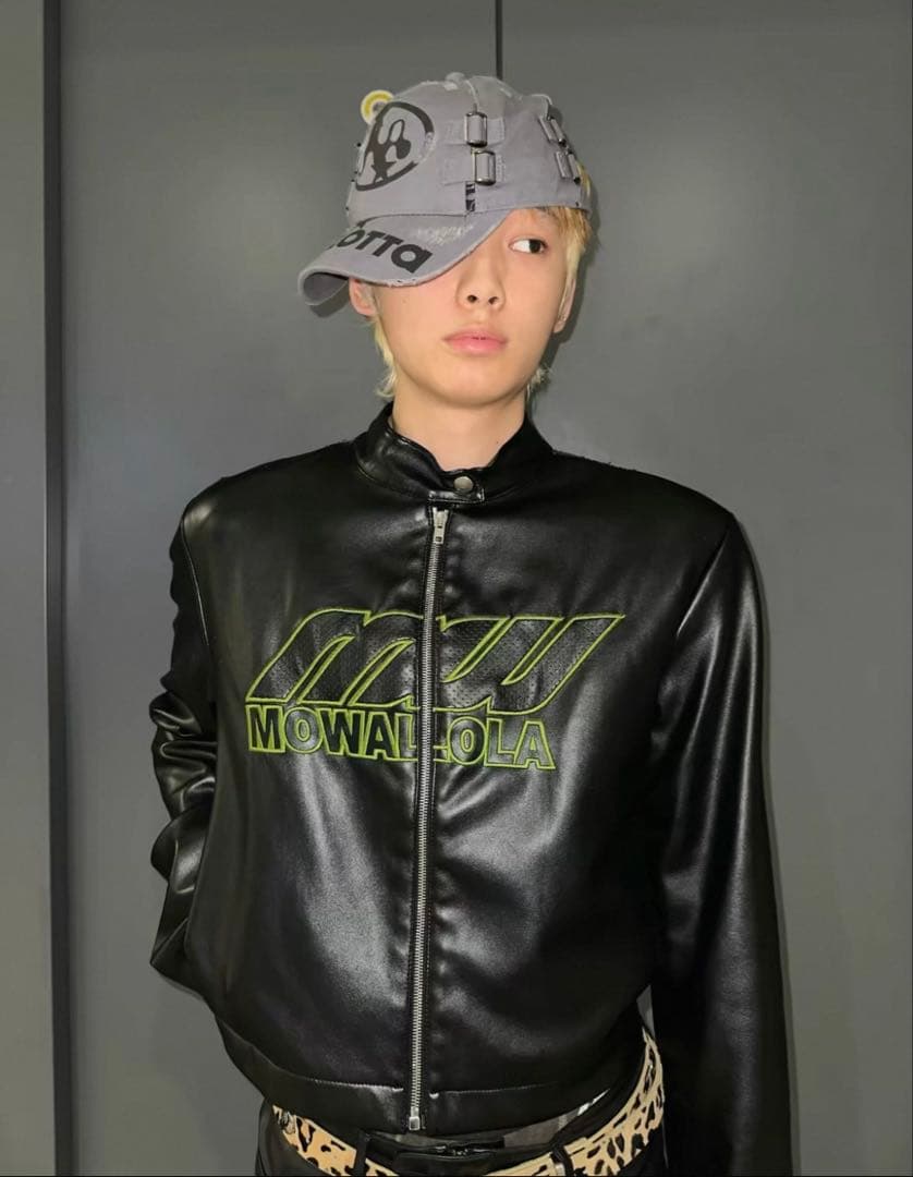 Y*U様 MOWALOLA レザージャケット　バイカージャケット　23ss op Mo-LAWS トラッカージャケット ライダースジャケット メンズ 革ジャン