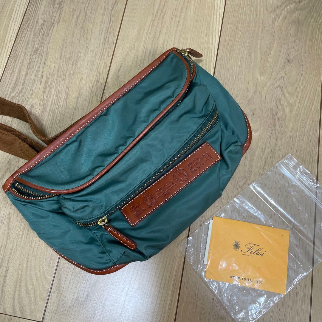 Felisi ボディバッグ・ウエストポーチ グリーン Felisi - 【希少☆極美品】Felisi ボディバッグ ウエストポーチ レザー