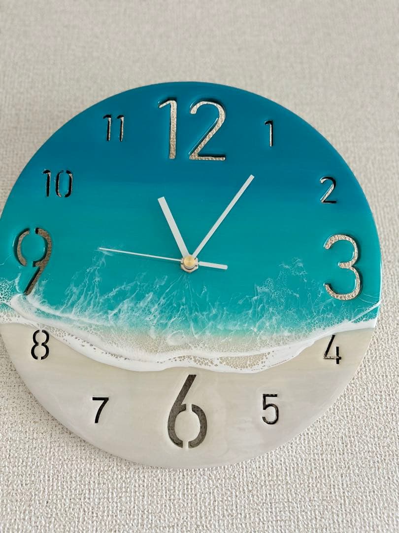 レジンアート海の壁掛け時計 海の壁掛け時計 開店祝い 引越し 癒し 大切な人へのプレゼント アート