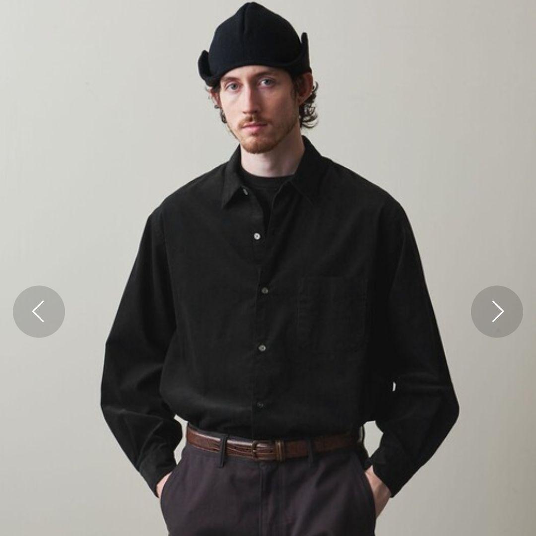 未使用タグ付き★スティーブンアラン　コーデュロイシャツ　ブラック　S