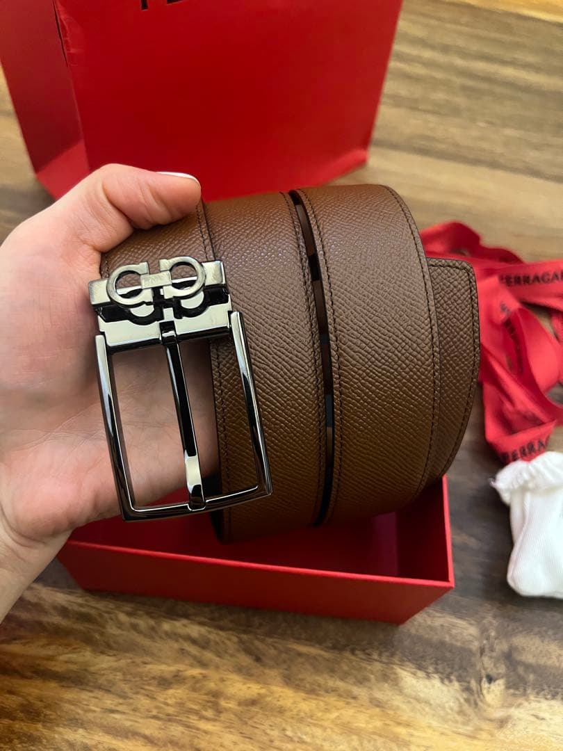 Ferragamo リバーシブルベルト ブラウン ブラック 115 cm