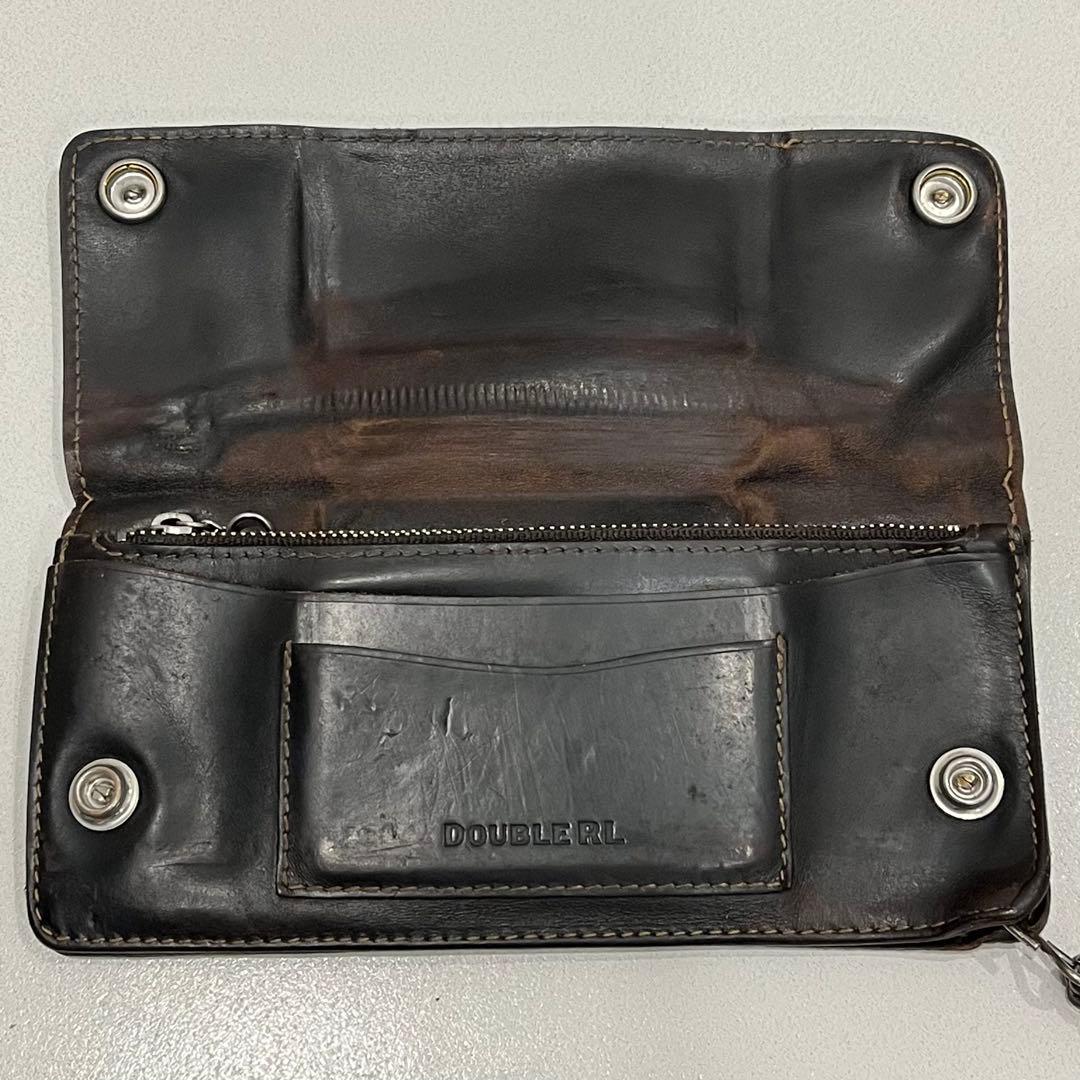 RRL ロゴ レザー トラッカー ウォレット チェーン 長 財布 ラルフ