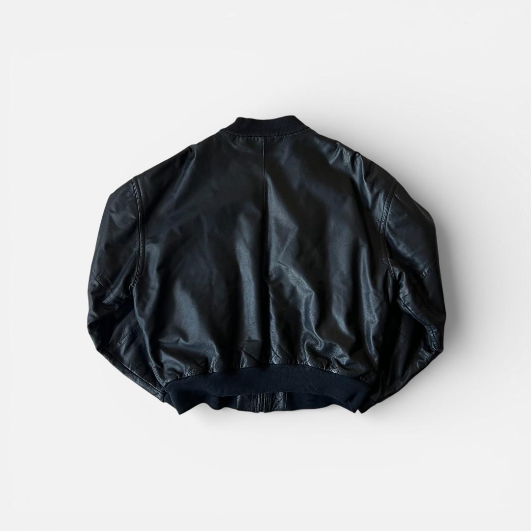 90s Giorgio Armani Leather Bomber Jacket - メルカリ