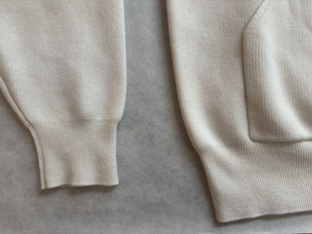 定番】CABAN コットンカシミヤ プルオーバーパーカー S ホワイト