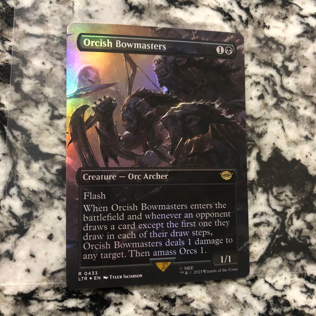 オークの弓使い ボーダーレス foil 英語版 mtg EX+]オークの弓使い/Orcish Bowmasters《英語》【LTR】
