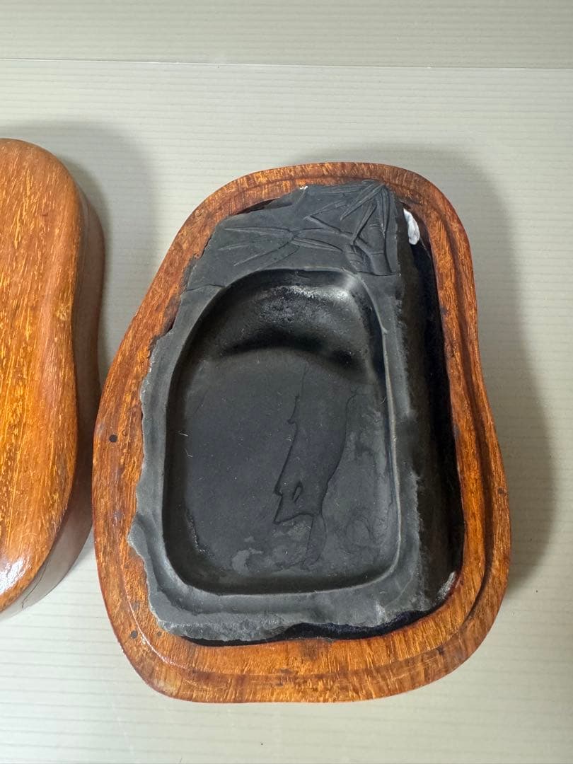 2099 古硯 端渓硯 竹彫 共箱 書道具 文房四宝 唐物 中国美術 - メルカリ