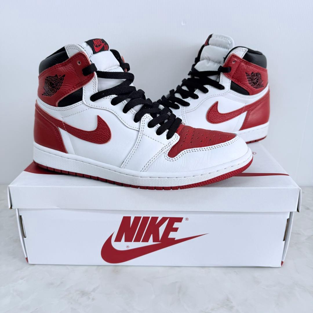 NIKE Air Jordan 1 RETRO HIGH OGホワイトレッド Air Jordan Retro 1 High OG Metallic Red White Sneakers | eBay