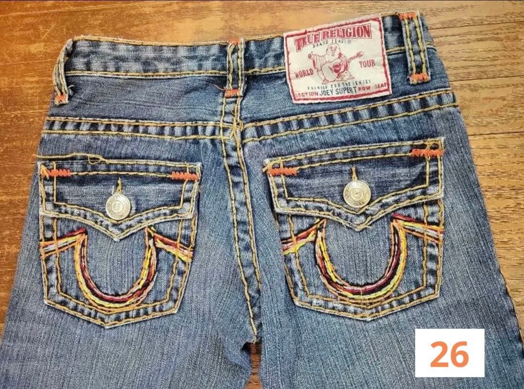トゥルーレリジョンTrueReligionブーツカットベルボト厶フレアデニム26