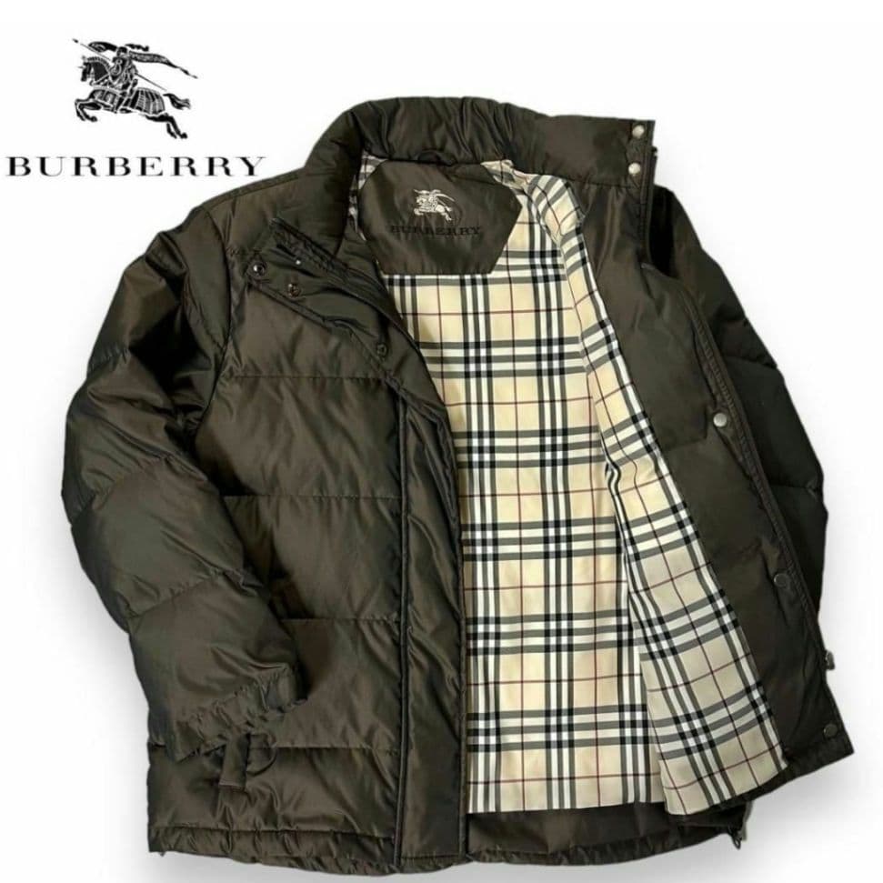 BURBERRY London ダウンジャケット ノバチェック ブラウン 9号 - メルカリ