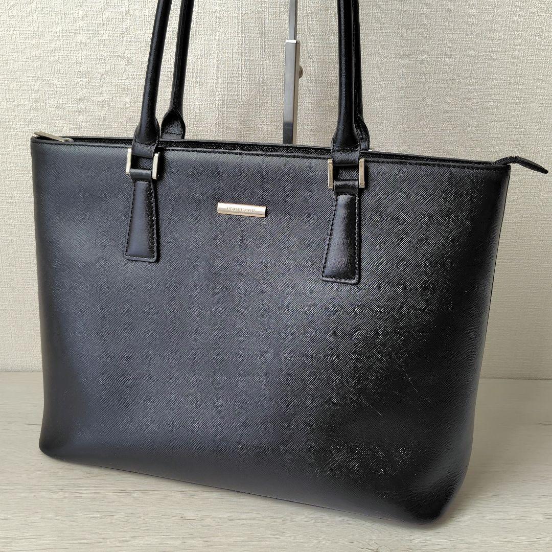 BURBERRY　サフィアーノレザー ノバチェック　トートバッグ　ビジネス　A4