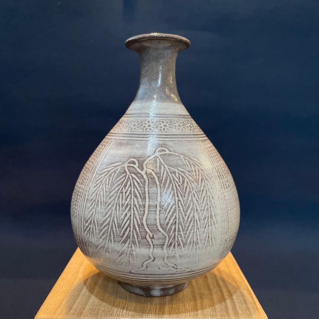 唐津焼 名工【中里 重利】(造)の『三島 徳利』共箱※美品 徳利