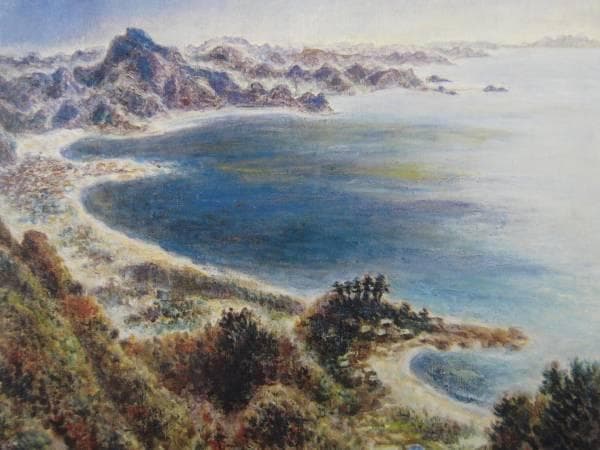 椿貞雄、「鋸山から見た房総半島」、希少な画集より、新品高級額・額装