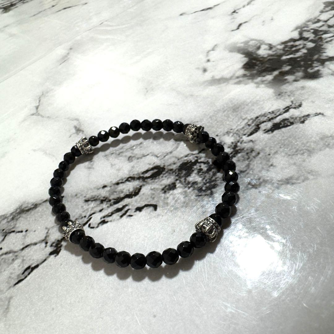 Justin Davis 風 ブレスレット　オニキス　クラウン 定価3 9万・廃盤 Justin Davis（ジャスティンデイビス）クラウン装飾