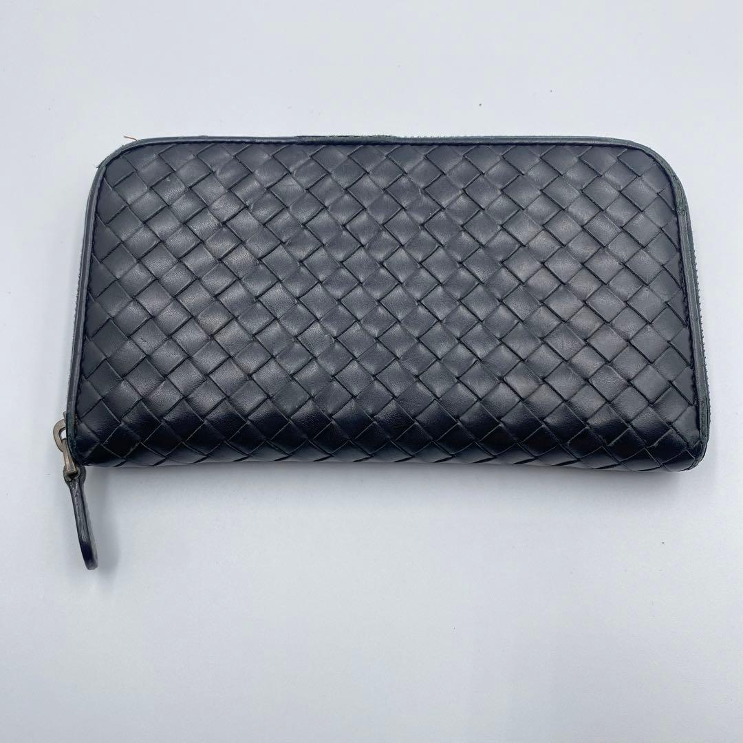 美品　Bottega Veneta ボッテガヴェネタ　長財布　黒　編み込み