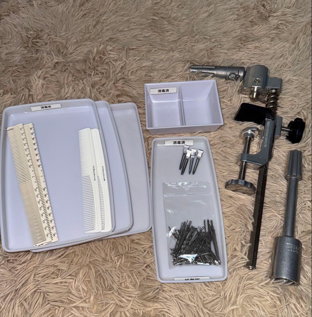 美容師国家試験オールウェーブカッティング用具とローションセット