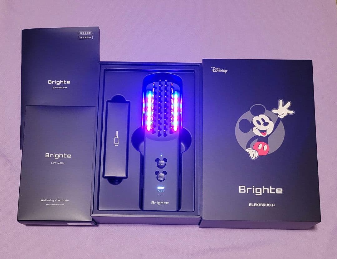【最新モデル】ミッキー ブライト エレキブラシ プラス & マスクセット ミッキーマウスが美顔器に！累計35万個突破の美容家電ブランドBrighte