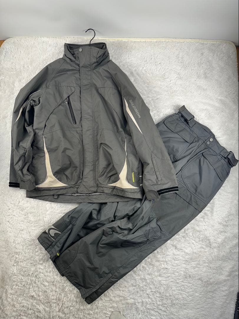 サロモン　スノーボードウェア　スキーウェア　セットアップ　撥水　灰色　XL