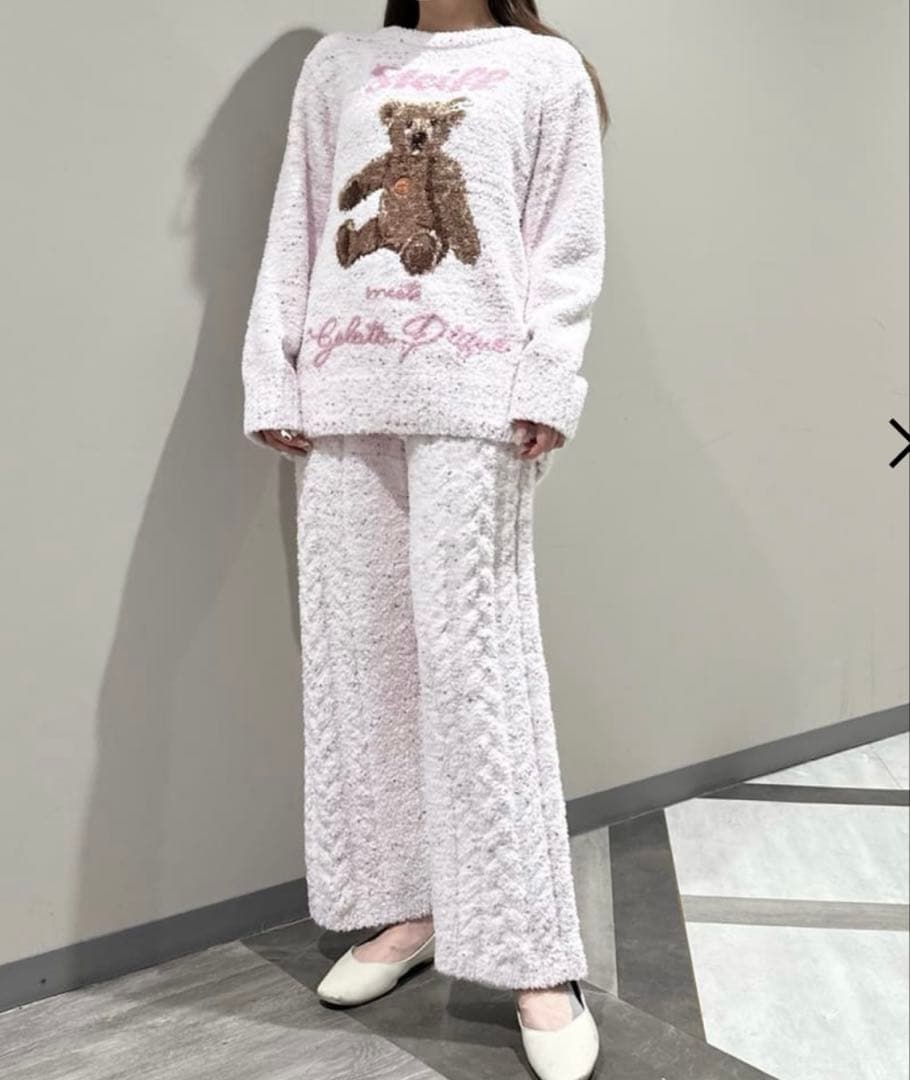 シュタイフ ジェラートピケ プルオーバー/ロングパンツセット ピンク