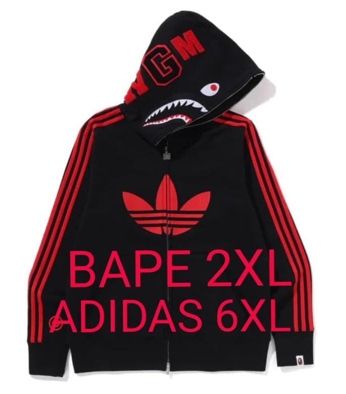 超希少サイズ BAPE ADIDAS SHARK FULL ZIP HOODIE - メルカリ