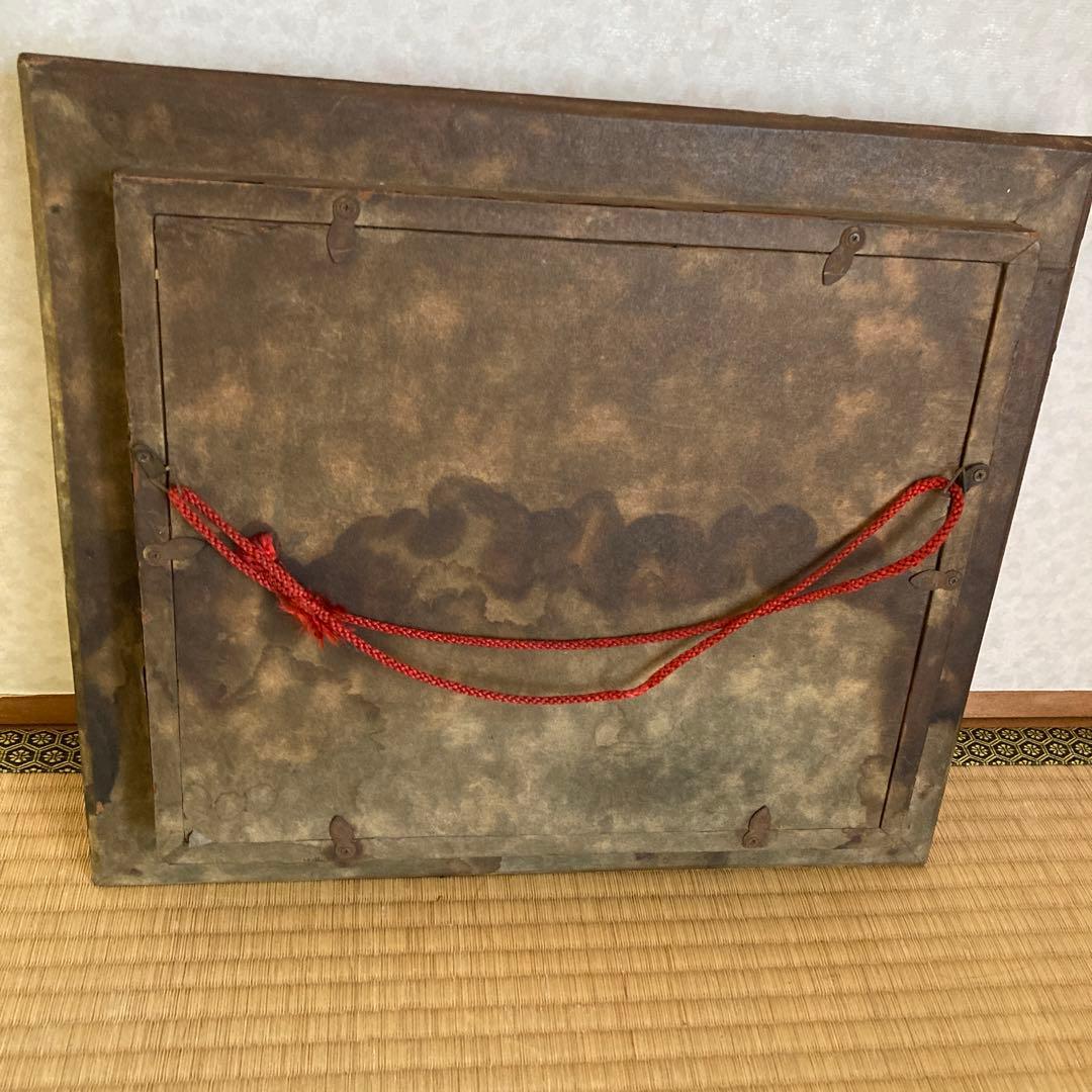 フルーツ 果物 油彩画 油絵 ガラス入額 アンティーク 骨董 油絵 ガラス