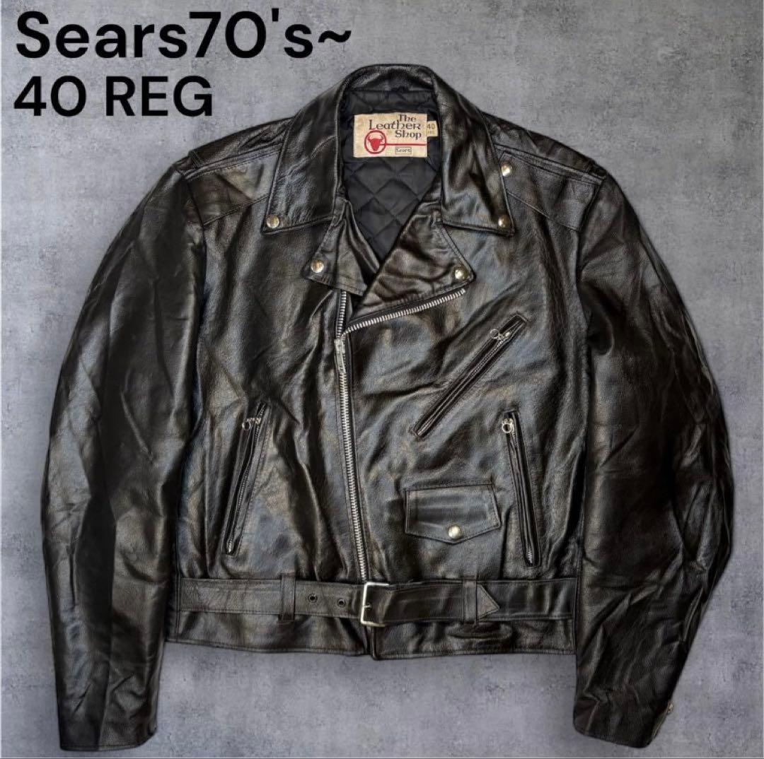70's 〜 Sears ダブル ライダース ジャケット 40 REG. L
