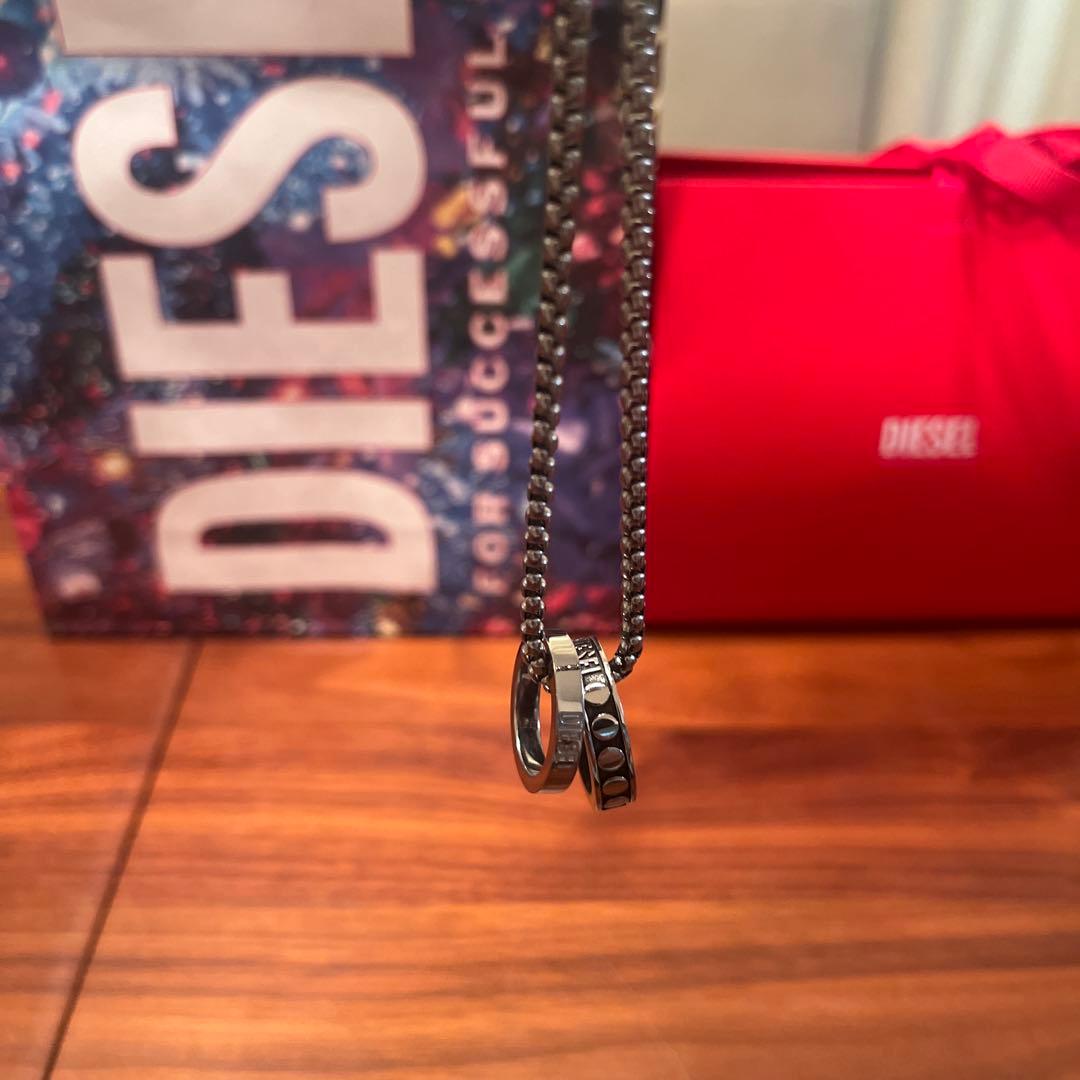 diesel ダブルリングネックレス